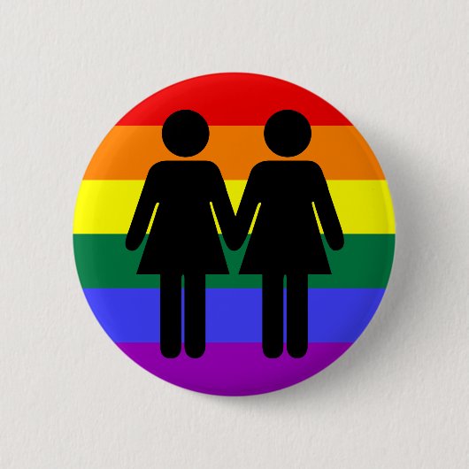 Girl + Girl Rainbow Button (Voorkant)