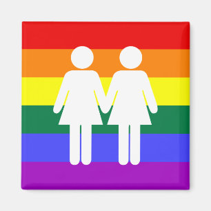 Girl + Girl Rainbow Magnet