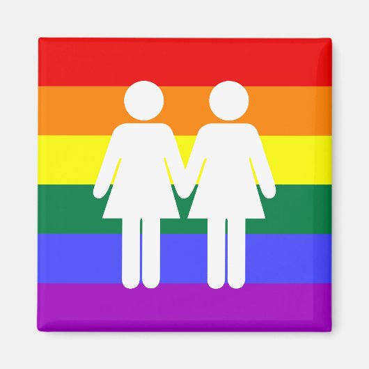 Girl + Girl Rainbow Magnet (Voorkant)