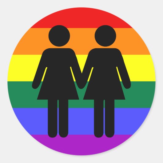 Girl + Girl Rainbow Sticker (Voorkant)