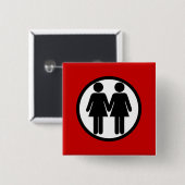 Girl + Girl Red Button (Voorkant /achterkant)