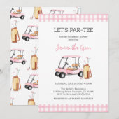Girl Golf Baby shower Kaart (Voorkant / Achterkant)