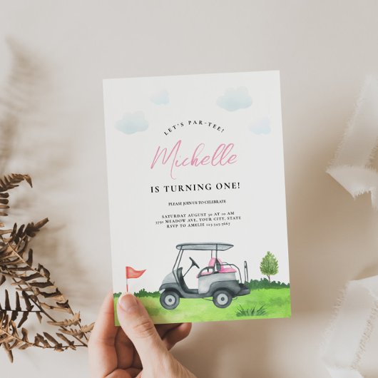 Girl Golf Verjaardag Uitnodiging