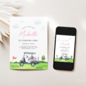 Girl Golf Verjaardag Uitnodiging