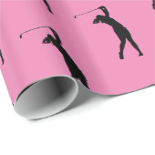 Girl Golfer Bright Pink Cadeaupapier (Rol Hoek)
