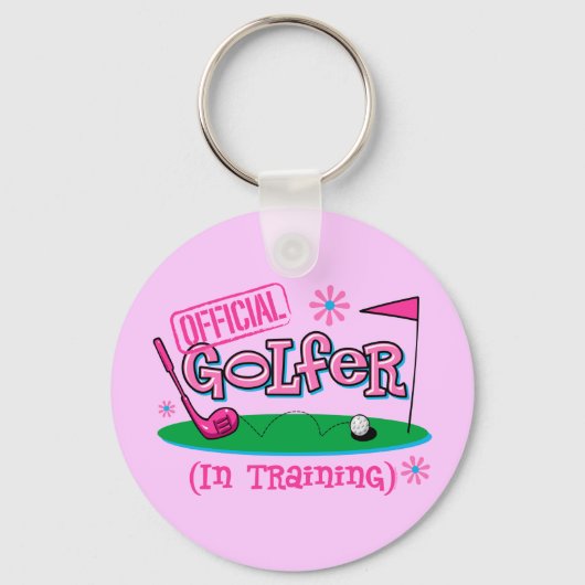 Girl Golfer in training Sleutelhanger (Voorkant)