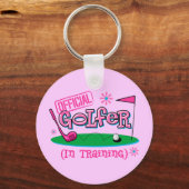 Girl Golfer in training Sleutelhanger (Voorkant)