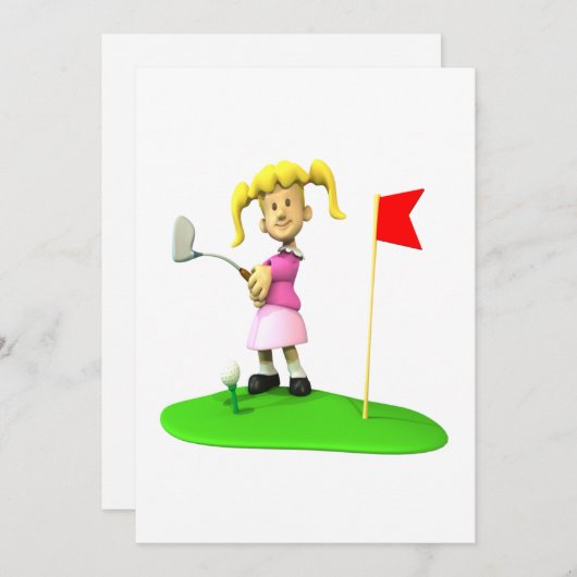Girl Golfer Kaart (Voorkant / Achterkant)