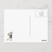 Girl Golfer met tas en clubs Briefkaart (Achterkant)