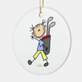 Girl Golfer met tas en clubs Keramisch Ornament (Links)