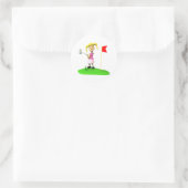 Girl Golfer Ronde Sticker (Tas)