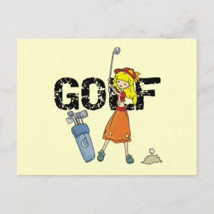 Girl Golfer Tshirts en Gifts Briefkaart