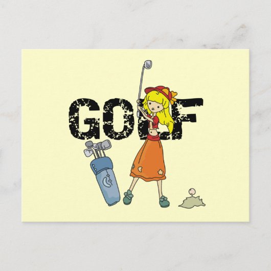 Girl Golfer Tshirts en Gifts Briefkaart (Voorkant)