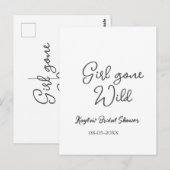 Girl gone wild bridal shower name date simple mini briefkaart (Voorkant / Achterkant)