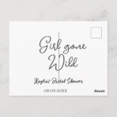 Girl gone wild bridal shower name date simple mini briefkaart (Achterkant)