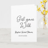 Girl gone wild bridal shower name date simple mini kaart (Gele Bloem)
