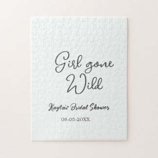 Girl gone wild bridal shower name date simple mini legpuzzel