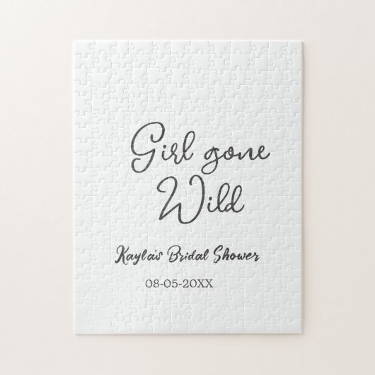 Girl gone wild bridal shower name date simple mini legpuzzel (Verticaal)
