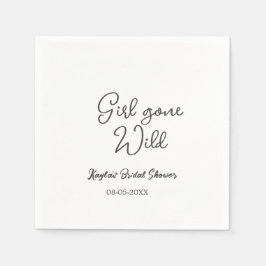 Girl gone wild bridal shower name date simple mini servet