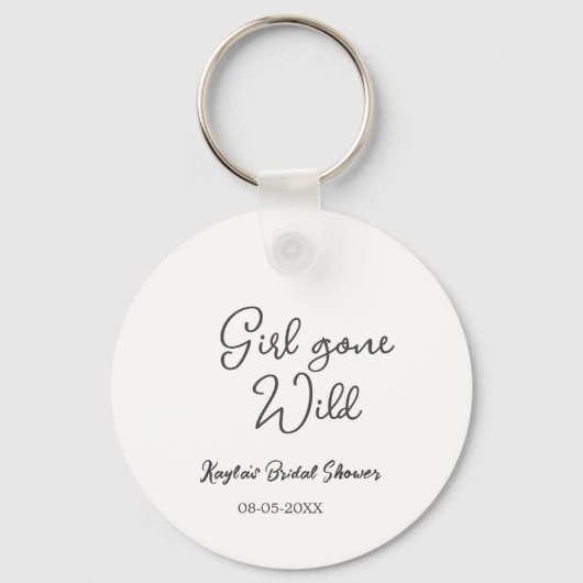 Girl gone wild bridal shower name date simple mini sleutelhanger (Voorkant)