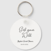Girl gone wild bridal shower name date simple mini sleutelhanger (Achterkant)