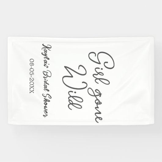 Girl gone wild bridal shower name date simple mini spandoek (Horizontaal)