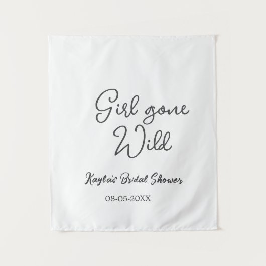 Girl gone wild bridal shower name date simple mini wandkleed (Voorkant)