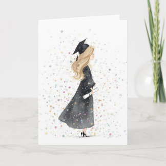 Girl Graduation Card-Folded Card Kaart