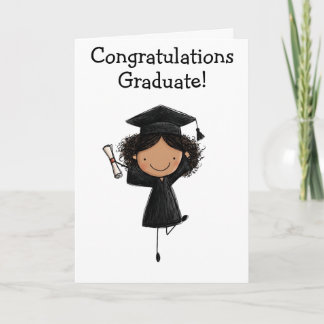 Girl Graduation Folded Card Kaart