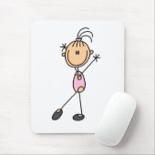 Girl Gymnast in het roze Muismat (Met muis)