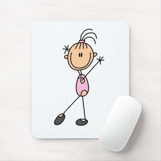 Girl Gymnast in het roze Muismat (Met muis)