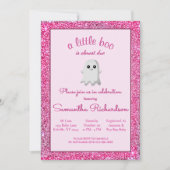 Girl Halloween Baby shower Cute Ghost Little Boo Kaart (Voorkant)
