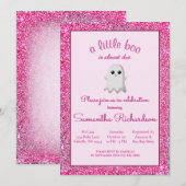 Girl Halloween Baby shower Cute Ghost Little Boo Kaart (Voorkant / Achterkant)