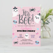 Girl Halloween Invitation for Birthday, pastel Kaart (Staand voorkant)