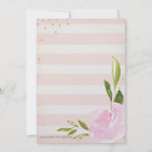 Girl Hebrew Naming Day Invitation - Roze Kaart (Achterkant)