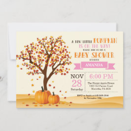 Girl Herfst Baby shower Invitation Card Treves Lea Kaart