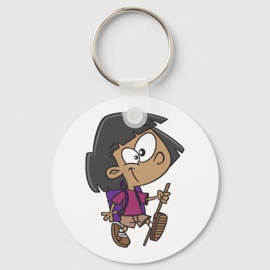 Girl Hiking Sleutelhanger (Voorkant)