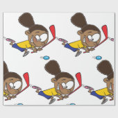 Girl Hockey Player Cadeaupapier (Vlak)