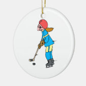 Girl Hockey Player Keramisch Ornament (Links)