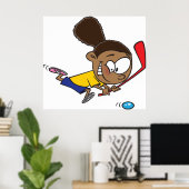 Girl Hockey Player Poster (Thuiskantoor)