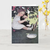 Girl Holding a Black Cat, Jessie Willcox Smith Kaart (Gele Bloem)