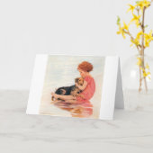 Girl Holding a Dog, Jessie Willcox Smith Kaart (Gele Bloem)