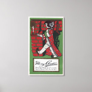 Girl Holding Doll en Candlestick Canvas Afdruk