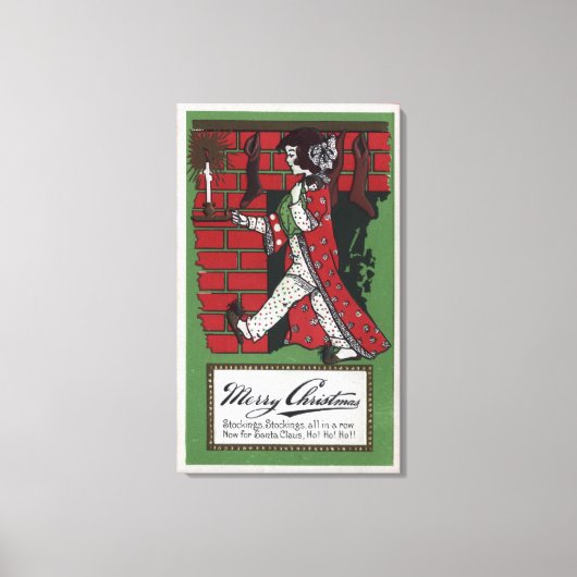 Girl Holding Doll en Candlestick Canvas Afdruk (Voorkant)