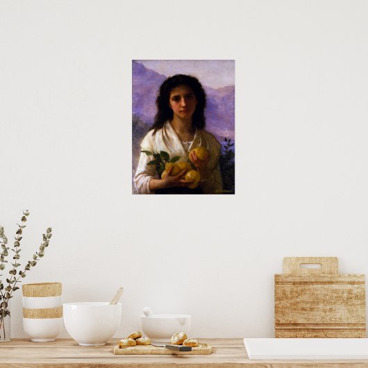 Girl Holding Lemons W.A. Bouguereau Canvas Poster (Keuken)