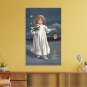 Girl Holding Tree en Lantern Canvas Afdruk (Insitu (Woonkamer))
