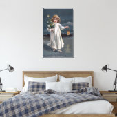 Girl Holding Tree en Lantern Canvas Afdruk (Insitu (Slaapkamer))