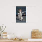 Girl Holding Tree en Lantern Poster (Keuken)