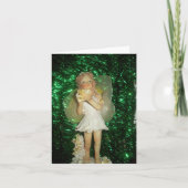 Girl Holiday Angel Blank Folded Note Kaart (Voorkant)