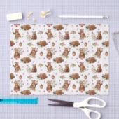 Girl Honey Beren Pattern - Roze Brown White Tissue Tissuepapier (Craft)